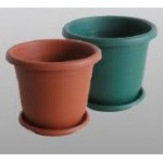 AT1270 Plastic Flower Pot With Tray 9.5”